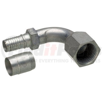 G40205-1010 by GATES - Hyd Coupling/Adapter- Female SAE 45 Flare Swivel - 90 Bent Tube - Steel (C14)