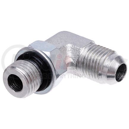 G60312-0408 by GATES - Hyd Coupling/Adapter- Male O-Ring Boss to Male JIC 37 Flare - 90 (SAE to SAE)