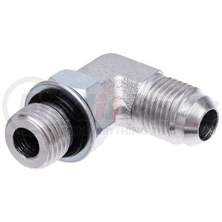 G60312-0606 by GATES - Hyd Coupling/Adapter- Male O-Ring Boss to Male JIC 37 Flare - 90 (SAE to SAE)