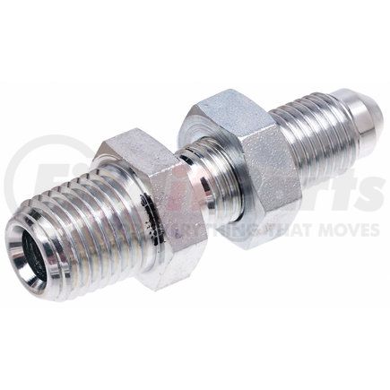 G60541-0404 by GATES - Hyd Coupling/Adapter- Male JIC 37 Flare Bulkhead to Male Pipe NPTF (SAE to SAE)