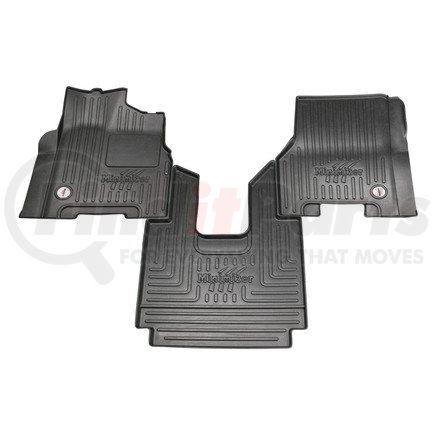 10002290 by MINIMIZER - Floor Mats - Black, 3 Piece, With Minimizer Logo, Manual Transmission, Front, Center Row, For Freightliner
