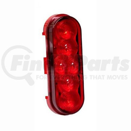 Maxxima M63346R Brake / Tail / Turn Signal Light 6 LED Red Oval Stop/Tail/Turn Light, Use with Standard 3-Pin Connector