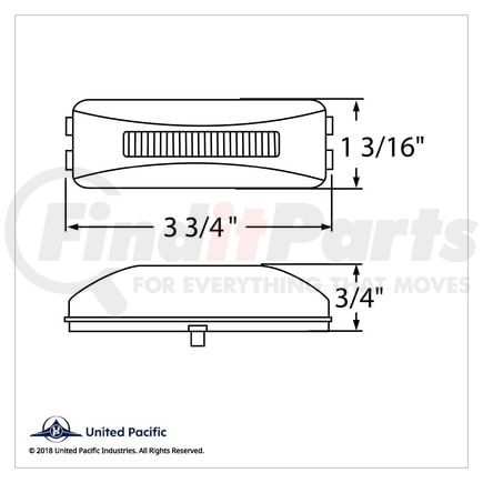 36992B by UNITED PACIFIC - Clearance Light - Bulk, Rectangular GloLight, 10 LED, Amber LED/Lens