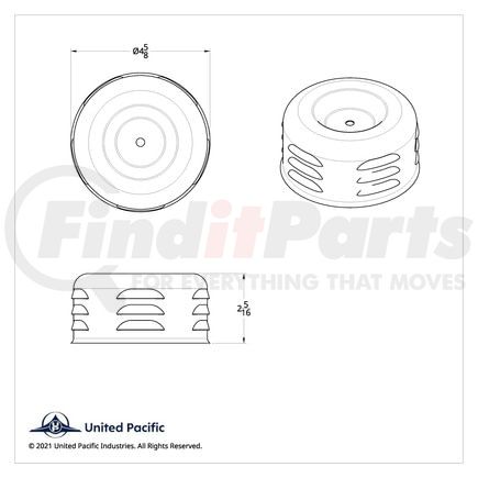 A6216-1 by UNITED PACIFIC - Air Cleaner Cover - Louvered