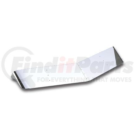 29128 by UNITED PACIFIC - Sunvisor - Stainless Steel, 12" Extended Non Louvered Plain Style, for 2005+ PB 379/388/389/367 with Standard Cab