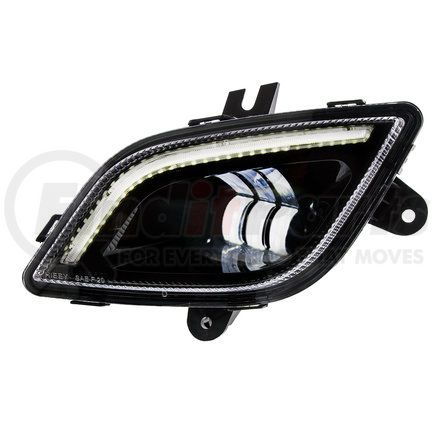 32830 by UNITED PACIFIC - Fog Light - Driver Side, 34 LED, Black, with LED Light Bar, ABS Housing, for 2018-2023 Freightliner Cascadia