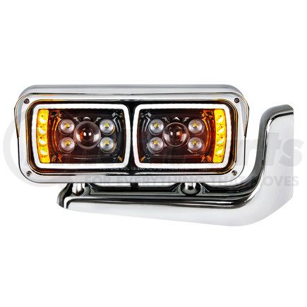 35778 by UNITED PACIFIC - Headlight Assembly - Black, Clear Lens, for 2018-2007 Peterbilt 359