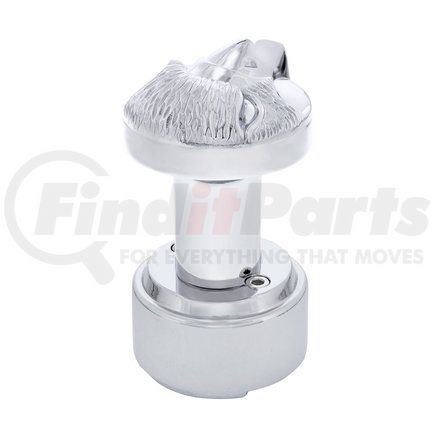 70823 by UNITED PACIFIC - Gearshift Knob - With Adapter, Chrome, Eagle Design, Thread-On, for Eaton Fuller Style 9/10 Shifter