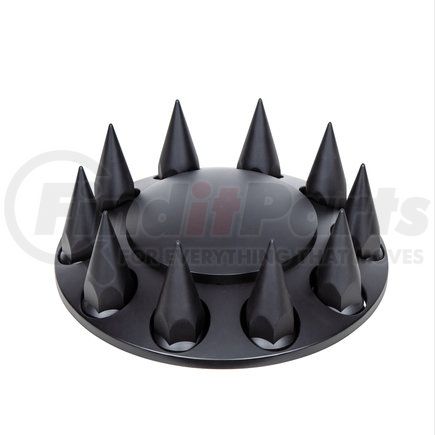 10341 by UNITED PACIFIC - Axle Hub Cover - Front, Matte Black, Dome, with 33mm Spike Thread-On Nut Cover