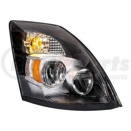 31095 by UNITED PACIFIC - Headlight Assembly - RH, LED, Chrome Housing, High/Low Beam, with Signal Light