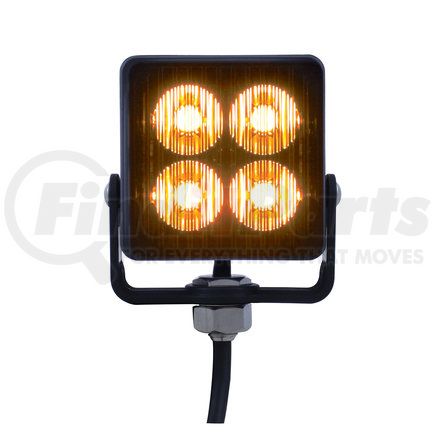 37186B by UNITED PACIFIC - Multi-Purpose Warning Light - 4 High Power LED Square Warning Lighthead, Amber LED
