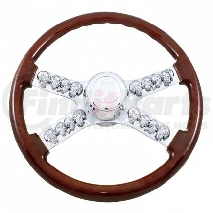 88129 by UNITED PACIFIC - Steering Wheel - 18" Skull with Hub, for 1998-2005 Peterbilt and 2001-2002 Kenworth