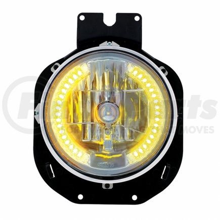 31141 by UNITED PACIFIC - Crystal Headlight - RH/LH, Round, Chrome Housing, with 34 Amber LED