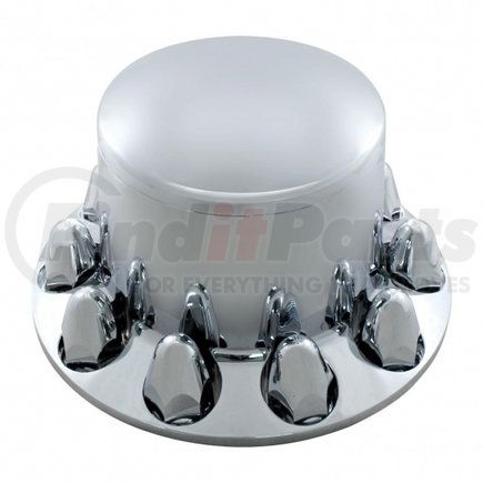 10256 by UNITED PACIFIC - Axle Hub Cover - Axle Cover, Rear, Chrome, Dome, with 1- 1/2" Nut Cover, Push-On