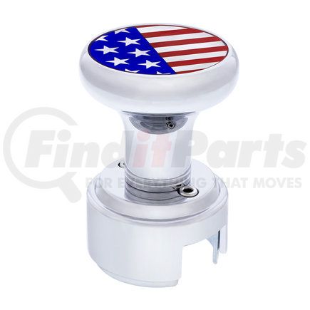 70792 by UNITED PACIFIC - Manual Transmission Shift Knob - Gearshift Knob, Chrome, 13/15/18 Speed Thread-on, with Adapter, US Flag