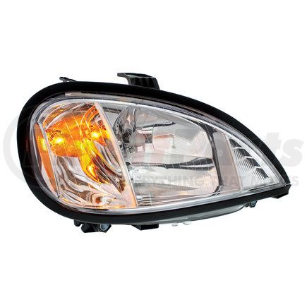 31345 by UNITED PACIFIC - Headlight Assembly - RH, Chrome Housing, High/Low Beam, 9006/9007/3157 Bulb, with Signal Light