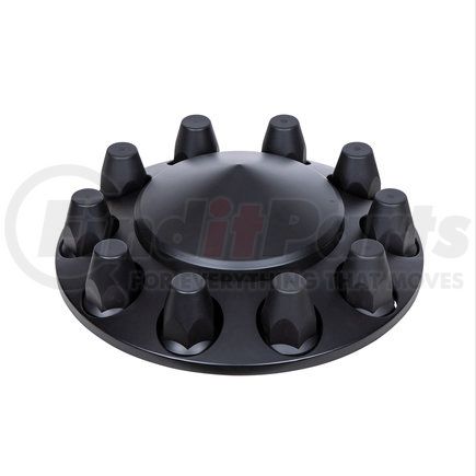 10339 by UNITED PACIFIC - Axle Hub Cover - Front, Matte Black, Pointed, with 33mm Thread-On Nut Cover