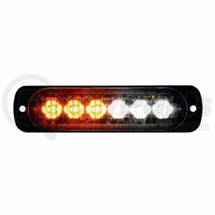36926B by UNITED PACIFIC - Multi-Purpose Warning Light - 6 High Power LED Super Thin Directional Warning Light, Amber & White LED