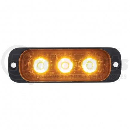 36852B by UNITED PACIFIC - Multi-Purpose Warning Light - Rectangular Rounded Corner, 3 High Power LED, 12-24V, Super Thin, Amber