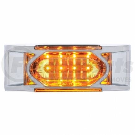 36895 by UNITED PACIFIC - Clearance/Marker Light, with Chrome Bezel, 16 LED, Reflector, Amber LED,/Clear Lens