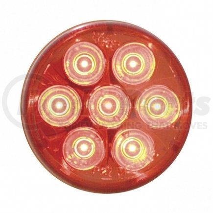 39985 by UNITED PACIFIC - 7-LED Single Function 2" Round Clearance/Marker Light, Red LED, Red Lens