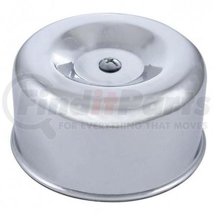 A6215P by UNITED PACIFIC - Air Cleaner Cover - 2-5/8" Dual Barrel, Chrome, Short Neck, Smooth