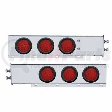 63804 by UNITED PACIFIC - Light Bar - Stainless Steel, Spring Loaded, Rear, Stop/Turn/Tail Light, Red LED/Red Lens, with 2" Bolt Pattern, with Rubber Grommets, 36 LED per Light