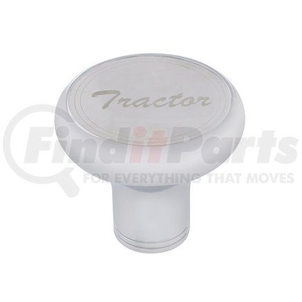 23386 by UNITED PACIFIC - Air Brake Valve Control Knob - "Tractor" Deluxe, Stainless Plaque, with Cursive Script