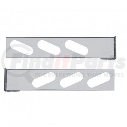 30227 by UNITED PACIFIC - Light Bar Bracket - Chrome, Flange Mount Rear Light Bar, with Six Oval Light Cut-Outs