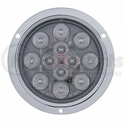 38649B by UNITED PACIFIC - Brake/Tail/Turn Signal Light - 12 LED 4" Deep Dish, Red LED/Clear Lens