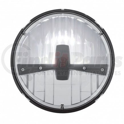 31289 by UNITED PACIFIC - Headlight - 5 High Power. LED, RH/LH, 7", Round, Chrome Housing, High/Low Beam, with Black Accent