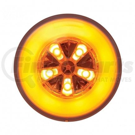 36923 by UNITED PACIFIC - Turn Signal Light - Card, 18 LED, 4" Round GloLight, Amber LED/Lens