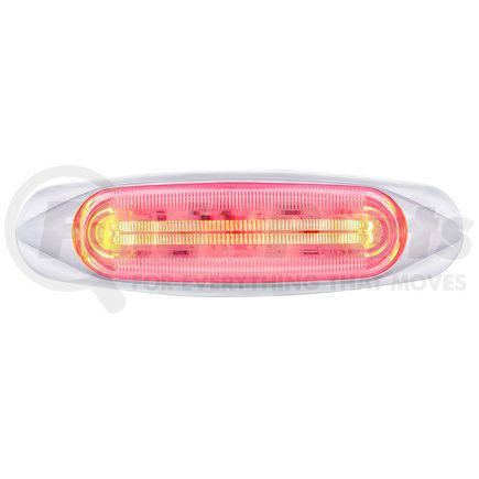 36818 by UNITED PACIFIC - Clearance/Marker Light - 4 LED LightTrack, Red LED/Clear Lens, With Chrome Bezel