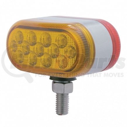 39729 by UNITED PACIFIC - Auxiliary Light - 13 LED Dual Function Reflector Double Face Oval Light, Amber & Red LED/Amber & Red Lens