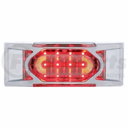 36896 by UNITED PACIFIC - Clearance/Marker Light, with Chrome Bezel, 16 LED, Reflector, Red LED,/Clear Lens