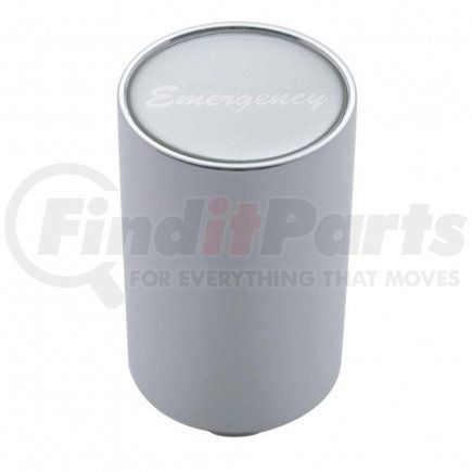 23759 by UNITED PACIFIC - Air Brake Valve Control Knob - "Emergency" 3", Silver Aluminum Sticker