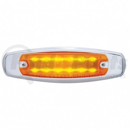 38134 by UNITED PACIFIC - Clearance/Marker Light - with Bezel, 12 LED, Rectangular, Amber LED/Amber Lens