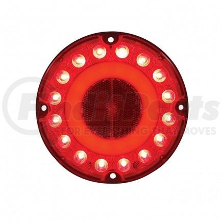 37034 by UNITED PACIFIC - Brake/Tail/Turn Signal Light - GLO Series Tail Light, 7", Round, with Red LED and Lens