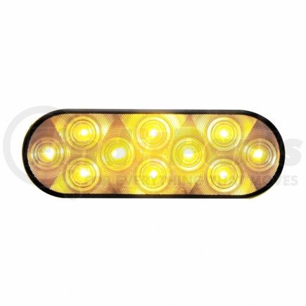 38777 by UNITED PACIFIC - Turn Signal Light - 10 LED, 6" Oval, Amber LED/Clear Lens