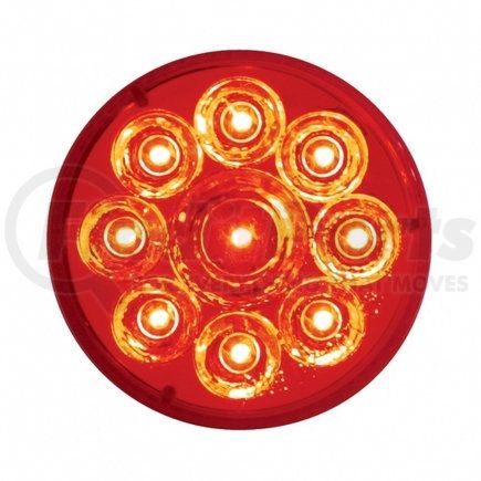 39740 by UNITED PACIFIC - Clearance/Marker Light - Red LED/Red Lens, 2.5", with Pure Reflector, 9 LED