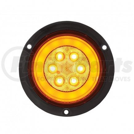 36958 by UNITED PACIFIC - Brake/Tail/Turn Signal Light - Amber LED 4" Round Stop/Turn/Tail "Glo" Light- Flanged