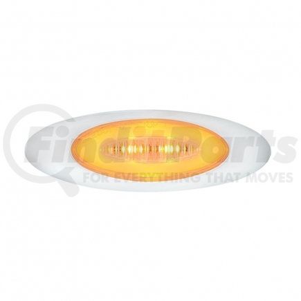36986 by UNITED PACIFIC - Clearance/Marker Light - M5 Millenium "Glo" Light, Amber LED/Clear Lens, with Chrome Plastic Bezel, 6 LED