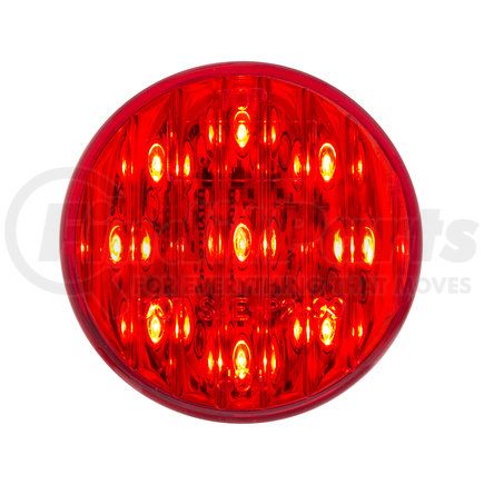 38171 by UNITED PACIFIC - Clearance/Marker Light - Red LED/Red Lens, Round Design, 2", 9 LED, 2 Female Bullet Plugs