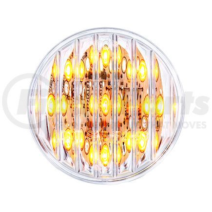 38362 by UNITED PACIFIC - Clearance Light - 2" Round Light, 9 LED, Amber LED/Clear Lens