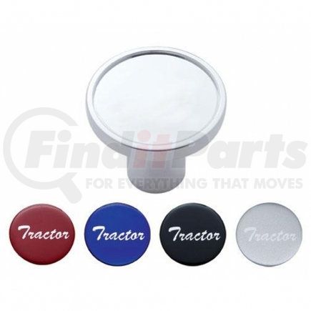 22991 by UNITED PACIFIC - Air Brake Valve Control Knob - "Tractor" Chrome, Aluminum Screw-On, with Multi Color Glossy Sticker