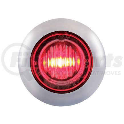 39935 by UNITED PACIFIC - Clearance/Marker Light - with Bezel, 3 LED, Mini, Red LED/Clear Lens