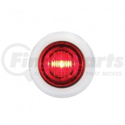 39933 by UNITED PACIFIC - Clearance/Marker Light - with Bezel, 3 LED, Mini, Red LED/Red Lens