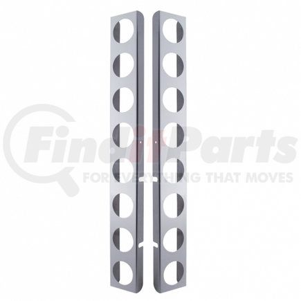31467 by UNITED PACIFIC - Light Bar Bracket - Peterbilt Stainless Rear Air Cleaner Bracket Only - 16 Light Cutouts