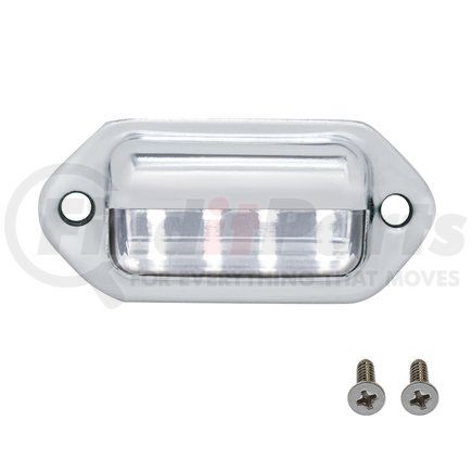 39930B by UNITED PACIFIC - License Plate Light - Bulk, Chrome, 4 White LED, 12VDC, with 2-Wires