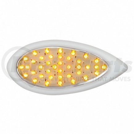 38807 by UNITED PACIFIC - Turn Signal Light - 39 LED "Teardrop", with Bezel, Amber LED/Clear Lens